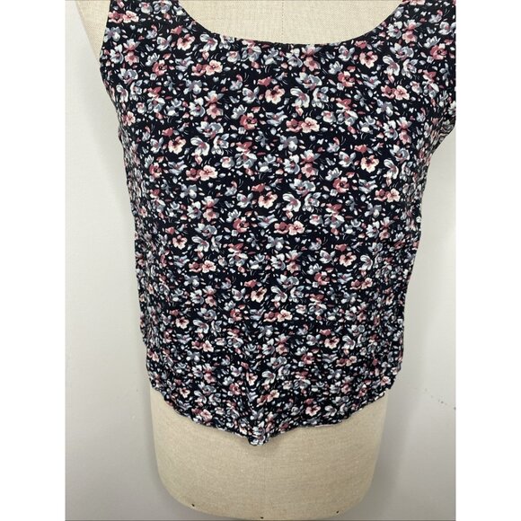 Vintage Rampage 90's Tank Top Women L Dark Floral Fairy Grunge Whimsigoth Y2K - Picture 3 of 8
